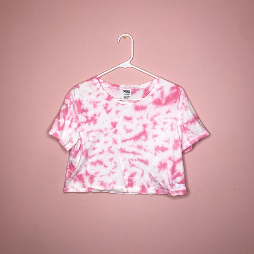 VS PINK TIE DIE CROP TOP